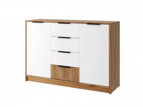 Комод КМ-002 Ивис (дуб крафт золотой/белый) в Красноглинном - krasnoglinnoe.mebel-nsk.ru | фото