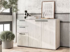Комод Стандарт-3 NEW (дуб крафт белый) в Красноглинном - krasnoglinnoe.mebel-nsk.ru | фото