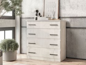 Комод Стандарт-6 NEW (дуб крафт белый) в Красноглинном - krasnoglinnoe.mebel-nsk.ru | фото