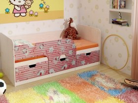 Кровать детская с ящиками 1,86 Минима Hello Kitty в Красноглинном - krasnoglinnoe.mebel-nsk.ru | фото