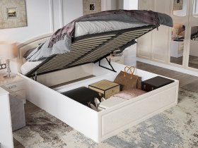 Кровать двуспальная 1,6 м Венеция КРМП-160 с подъемным механизмом в Красноглинном - krasnoglinnoe.mebel-nsk.ru | фото