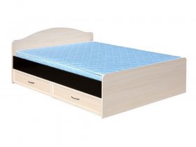 Кровать  двуспальная с ящиками 1,6м-1 (круглая спинка) в Красноглинном - krasnoglinnoe.mebel-nsk.ru | фото