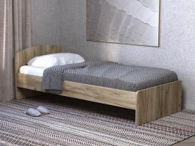 Кровать односпальная 80 с низкой спинкой (дуб крафт серый) в Красноглинном - krasnoglinnoe.mebel-nsk.ru | фото