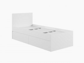 Кровать односпальная с ящиками 0,9м Мадера-М900 (белый) в Красноглинном - krasnoglinnoe.mebel-nsk.ru | фото