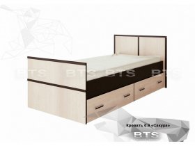 Кровать односпальная с ящиками 0,9м Сакура (BTS) в Красноглинном - krasnoglinnoe.mebel-nsk.ru | фото