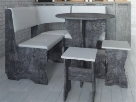 Кухонный уголок Лотос  (цемент темный к/з White) в Красноглинном - krasnoglinnoe.mebel-nsk.ru | фото