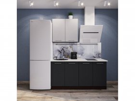 Модульная кухня Классика (белый глянец/черный) в Красноглинном - krasnoglinnoe.mebel-nsk.ru | фото