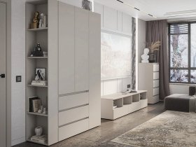 Модульная стенка Люмо (кашемир) в Красноглинном - krasnoglinnoe.mebel-nsk.ru | фото