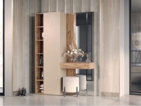 Прихожая Ева (кашемир/дуб вотан) в Красноглинном - krasnoglinnoe.mebel-nsk.ru | фото