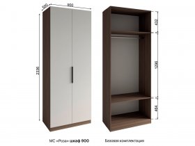 Шкаф 900 Роза (орех франклин карамельный/бежевый скин) в Красноглинном - krasnoglinnoe.mebel-nsk.ru | фото