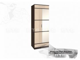 Шкаф двухстворчатый с зеркалом платяной-бельевой Сакура (BTS) в Красноглинном - krasnoglinnoe.mebel-nsk.ru | фото