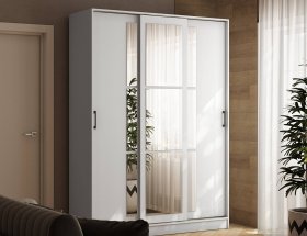 Шкаф-купе 1,6м «Стиль-2» (белый) в Красноглинном - krasnoglinnoe.mebel-nsk.ru | фото