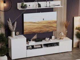 Стенка «Сильвия» (белый ясень) в Красноглинном - krasnoglinnoe.mebel-nsk.ru | фото