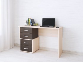 Стол письменный Сити-2 (венге/дуб молочный) в Красноглинном - krasnoglinnoe.mebel-nsk.ru | фото