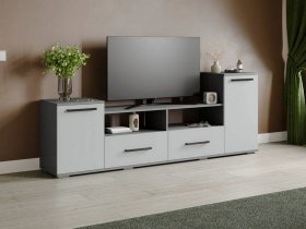 Тумба под ТВ Парус-2 (графит серый/серый камень) в Красноглинном - krasnoglinnoe.mebel-nsk.ru | фото